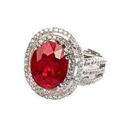 Rubino Naturale Con Diamanti 4.5 Carati Fede Nuziale Oro Bianco 14K - harrychadent.it