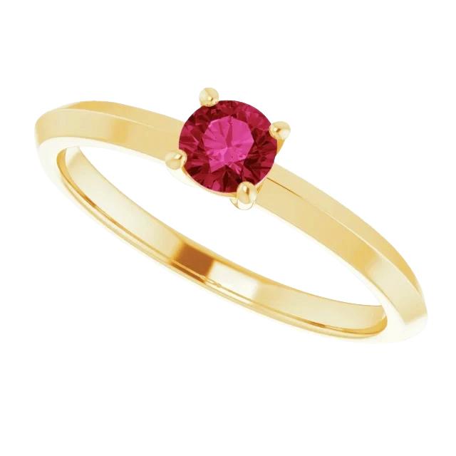 Rubino da 1,25 carati con anello solitario in oro giallo 14 carati - harrychadent.it