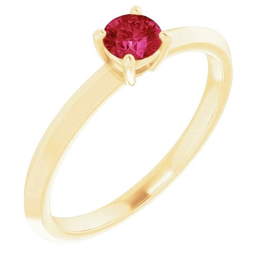 Rubino da 1,25 carati con anello solitario in oro giallo 14 carati - harrychadent.it