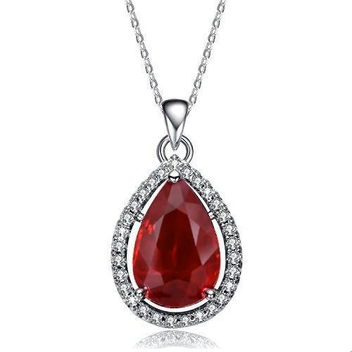 Rubino rosso taglio pera con ciondolo collana di diamanti 2.25 carati - harrychadent.it