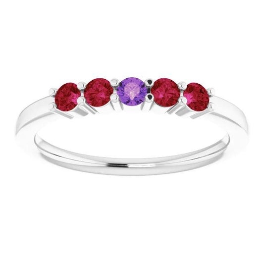 Sapphire Ruby Band 1,50 carati di diamanti tondi con gioielli da donna in oro bianco 14 carati - harrychadent.it
