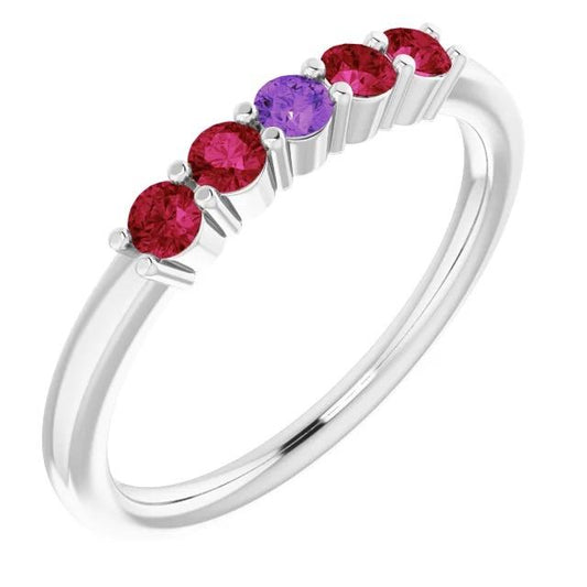 Sapphire Ruby Band 1,50 carati di diamanti tondi con gioielli da donna in oro bianco 14 carati - harrychadent.it