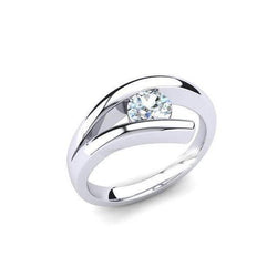 Set di anelli di fidanzamento con diamante a taglio rotondo da 1 carato