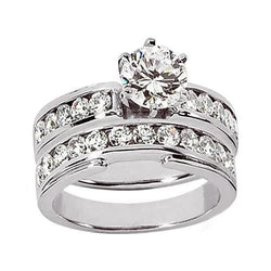 Set di anelli di fidanzamento con diamanti fantasia gioielli in oro bianco da 2.11 carati Nuovo