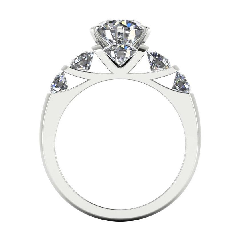 Set di anelli di fidanzamento con diamanti rotondi 3.50 carati gioielli in oro bianco - harrychadent.it