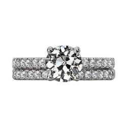 Set di anelli di fidanzamento in oro con diamanti a taglio antico in miniera, 4,50 carati