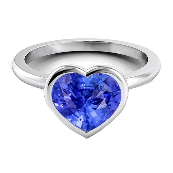 Set di castoni con solitario a cuore Anello con zaffiro azzurro 2.50 carati - harrychadent.it