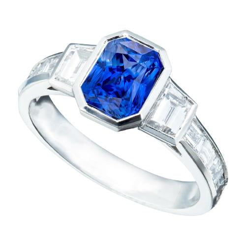 Set di castoni di pietre preziose Anello con zaffiro radiante Gioielli con diamanti 2.50 carati - harrychadent.it