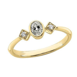 Set di castoni per anelli con 3 pietre rotonde e ovali con diamanti a taglio antico 1,50 carati