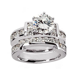 Set di fidanzamento con diamante 2.66 carati oro bianco 14 carati nuovi gioielli da donna