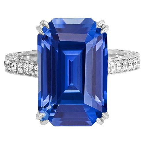 Set di gioielli in oro con diamanti Anello con zaffiro blu 5 carati Milgrain - harrychadent.it