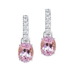 Set di griffe 31.20 ct. Orecchini pendenti con Kunzite rosa e diamanti