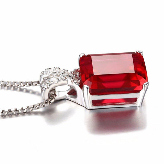 Set di punte da 6.25 ct. Collana Pendente Rubino Con Diamanti Oro Bianco 14K - harrychadent.it