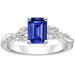 Smeraldo Taglio Zaffiro Anello