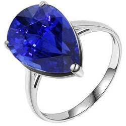Solitaire Gemstone Jewelry Anello Pera Sri Lankan Zaffiro 4 Carati