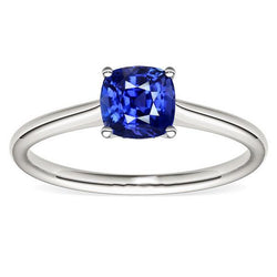Solitaire Gemstone Jewelry Cushion Anello con zaffiro di Ceylon 1.50 carati