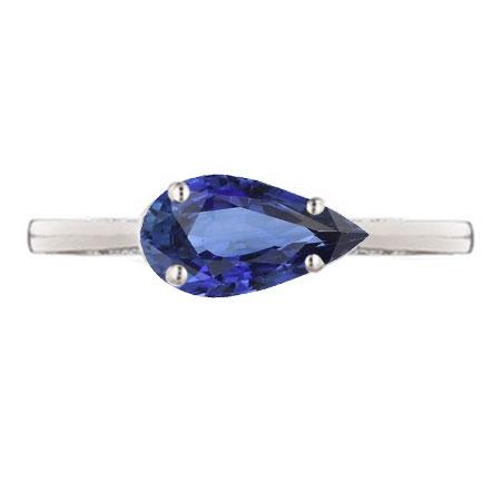 Solitaire Gemstone Zaffiro Anello Di Fidanzamento Taglio Pera 2 Carati Oro 14K - harrychadent.it