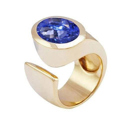 Solitaire Oval Tanzanite 2 Carat Ring Gioielleria con pietre preziose