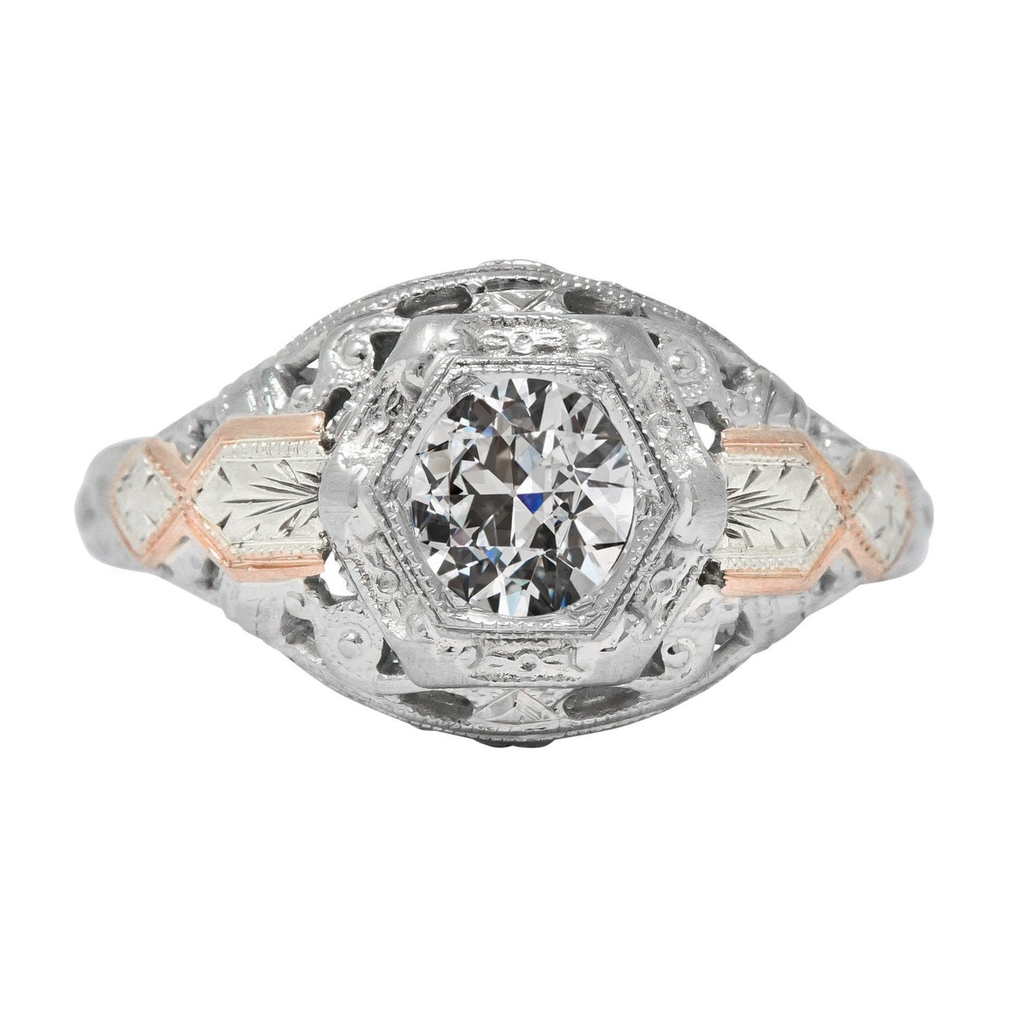 Solitaire vecchio taglio Diamante Fancy Ring Bezel Antique Style 2 carati - harrychadent.it