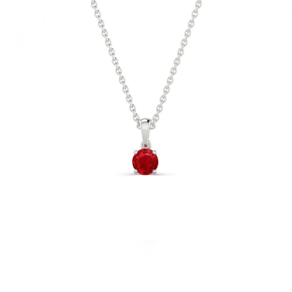 Solitario 3 Ct. Collana con ciondolo rubino rosso Dio bianco 14K - harrychadent.it