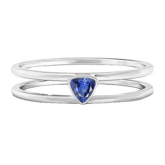 Solitario Anello Di Fidanzamento Set Trilioni Di Zaffiri Con Cinturino 0.50 Carati - harrychadent.it