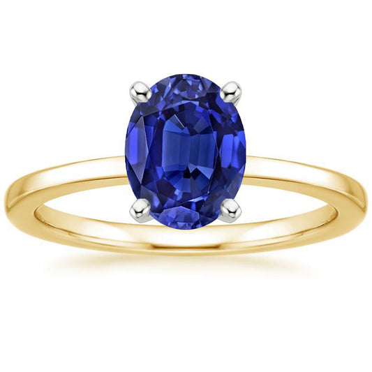 Solitario Anello Gemma Gioielli Ovale Blu Zaffiro 2.50 Carati - harrychadent.it