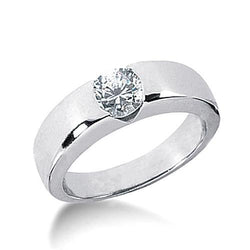 Solitario Anello di fidanzamento con diamante rotondo WG 14K Gioielli 1.5 carati