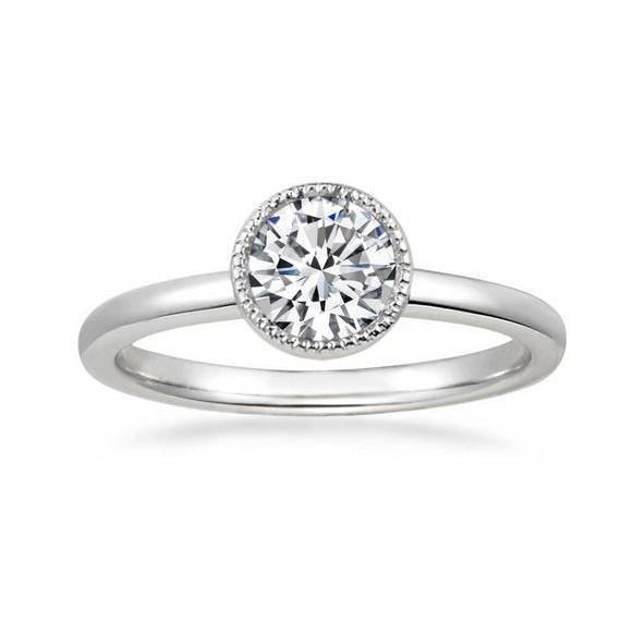 Solitario Anello di fidanzamento con diamante rotondo da 1 carato Oro bianco 14K - harrychadent.it