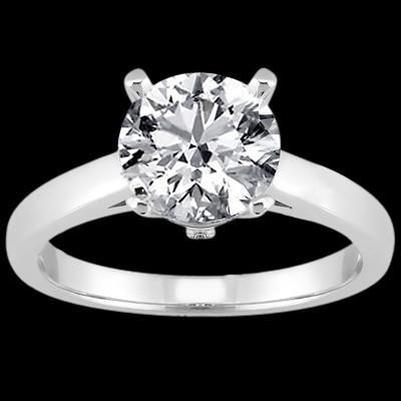 Anello di fidanzamento da donna solitario con diamante rotondo Oro bianco 3.01 ct. - harrychadent.it