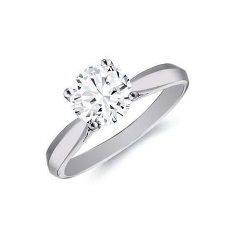 Solitario Anello di fidanzamento in oro bianco 14 kt con diamante tondo da 1.50 carati - harrychadent.it