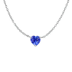 Solitario Ciondolo Cuore Gemstone Collana Prong Set Gioielli 1 Carati