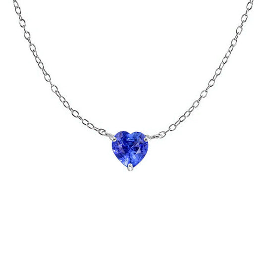 Solitario Ciondolo Cuore Gemstone Collana Prong Set Gioielli 1 Carati - harrychadent.it