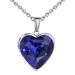Solitario Heart Ceylon Sapphire Locket Collana Pendente 5 Carati