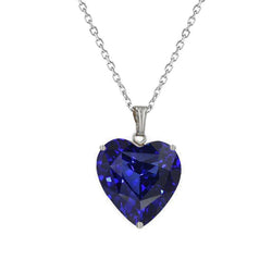 Solitario Heart Ceylon Sapphire Pendant Ladies Jewelry 3 carati oro 14K