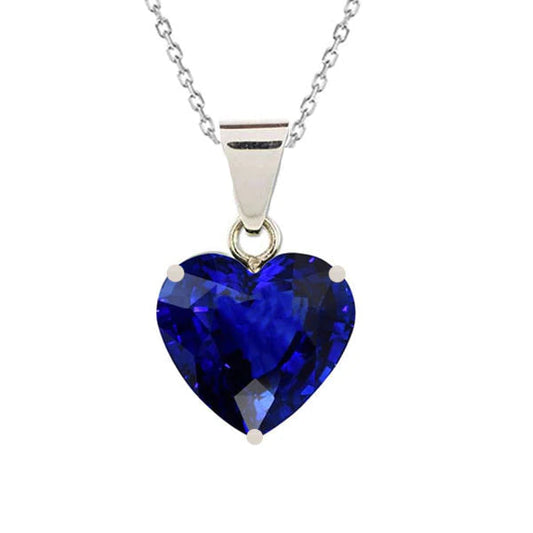 Solitario Heart Collana con pendente in zaffiro dello Sri Lanka Oro 3 carati - harrychadent.it