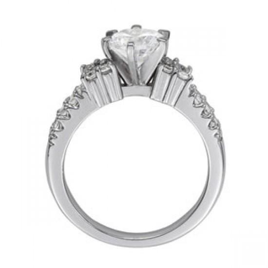 Solitario con accenti 2 carati diamante anello fantasia di fidanzamento oro 14k - harrychadent.it