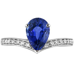 Solitario con accenti di diamante Ring Enhancer Zaffiro di Ceylon 5 carati