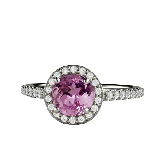 Solitario con accento 12.34 carati Kunzite con diamanti Anello in oro - harrychadent.it