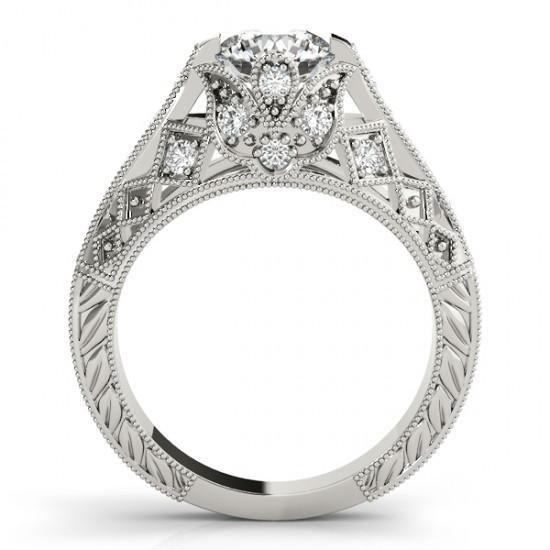 Solitario con accento 1.50 ct. Anello di fidanzamento in oro bianco con diamante - harrychadent.it
