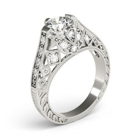 Solitario con accento 1.50 ct. Anello di fidanzamento in oro bianco con diamante - harrychadent.it