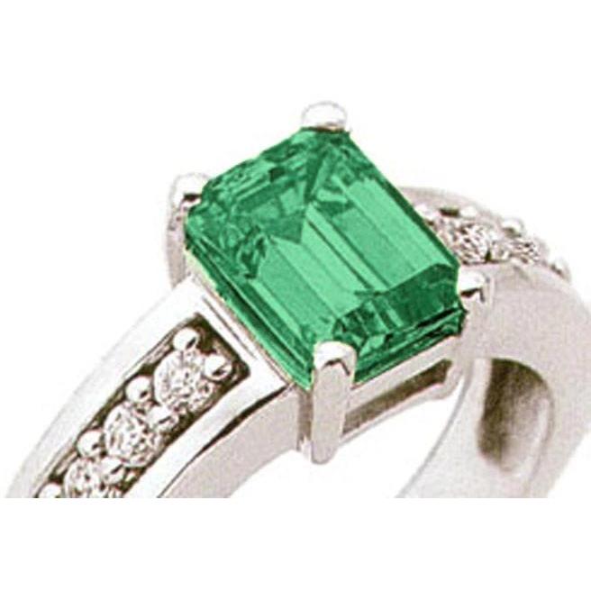 Solitario con anello di diamanti e smeraldo verde da 3.75 ct con accenti - harrychadent.it