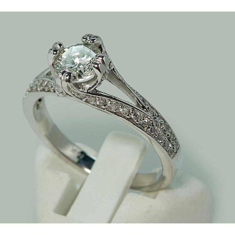 Solitario con diamante a gambo diviso con accenti anello di fidanzamento 1.65 carati - harrychadent.it