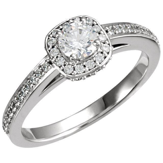 Solitario con diamante rotondo da 1.89 carati con anello Halo con accenti - harrychadent.it