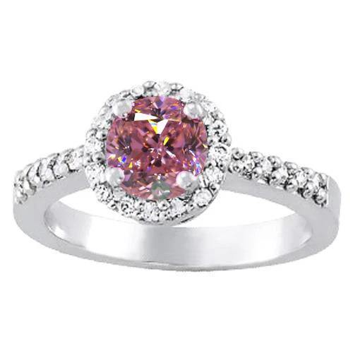 Solitario con zaffiro rosa rotondo da 1,25 carati con anello di fidanzamento con accento - harrychadent.it