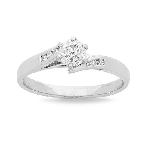 Solitario in oro bianco con accenti Anello di fidanzamento con diamante da 1,55 carati - harrychadent.it