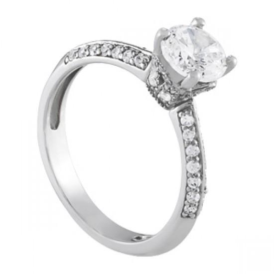 Solitario in oro bianco con diamante da 1.70 carati con anello di fidanzamento con accenti - harrychadent.it
