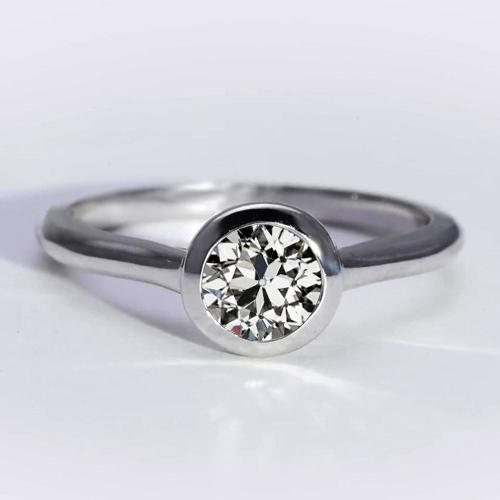 Solitario rotondo con anello di diamanti taglio vecchio miniera lunetta set 1,5 carati - harrychadent.it