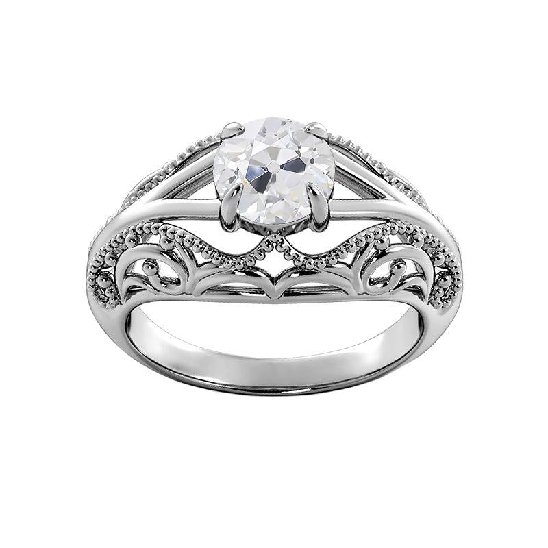 Solitario rotondo vecchio minatore anello di diamanti stile vintage gambo diviso 1,75 carati - harrychadent.it