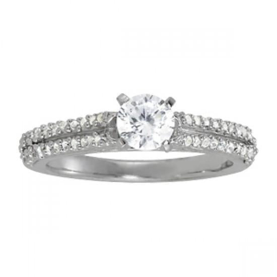 Solitario scintillante con diamanti rotondi da 1.15 carati con accenti fantasia anello - harrychadent.it