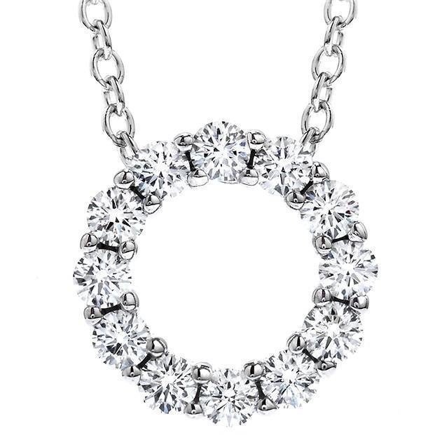 Splendida collana pendente con diamanti di forma rotonda 2.40 ct. Oro bianco 14K - harrychadent.it